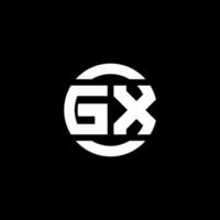 monograma del logotipo de gx aislado en la plantilla de diseño del elemento del círculo vector