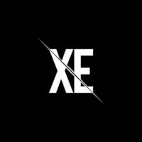 XE logo monogram with slash style design template vector