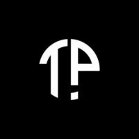 plantilla de diseño de estilo de cinta de círculo de logotipo de monograma tp vector