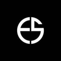 ES monogram logo circle ribbon style design template vector