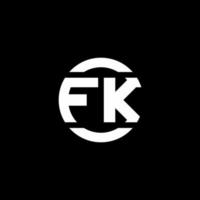 monograma del logotipo de fk aislado en la plantilla de diseño del elemento del círculo vector