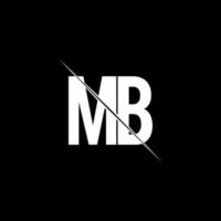 MB logo monogram with slash style design template vector