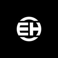 EH logo monogram isolated on circle element design template vector