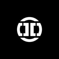 monograma del logotipo de oo aislado en la plantilla de diseño del elemento del círculo vector