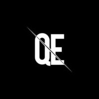 QE logo monogram with slash style design template vector