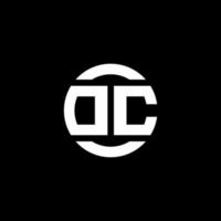 DC logo monogram isolated on circle element design template vector