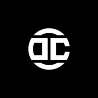 Monograma del logotipo de DC aislado en la plantilla de diseño de elementos circulares vector