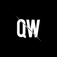 QW logo monogram with slash style design template vector