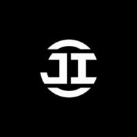 monograma del logotipo de ji aislado en la plantilla de diseño del elemento del círculo vector