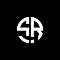 SR monogram logo circle ribbon style design template vector