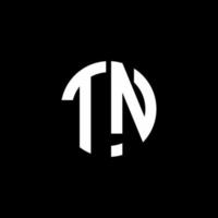 plantilla de diseño de estilo de cinta de círculo de logotipo de monograma tn vector