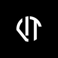 plantilla de diseño de estilo de cinta de círculo de logotipo de monograma vt vector