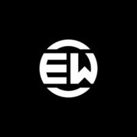 Ew logo monograma aislado en la plantilla de diseño de elementos circulares vector