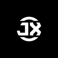 JX logo monogram isolated on circle element design template vector