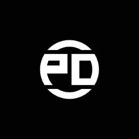 monograma del logotipo de PD aislado en la plantilla de diseño de elemento de círculo vector