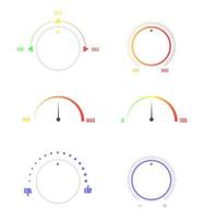 conjunto de indicadores de velocidad, calibre y nivel de satisfacción del cliente vector