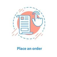 Order placing concept icon vector