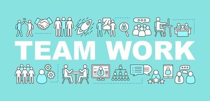 Teamwork word concepts banner. HR management vector