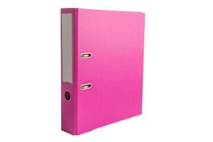 Binder data finance report pink color business isolated on white background with clipping path. photo