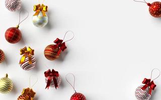 Christmas background of Christmas ball on a white background, 3d rendering photo