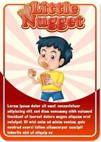 Character game card template with word Little Nugget vector