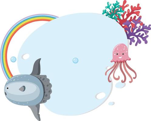 Underwater animals banner template