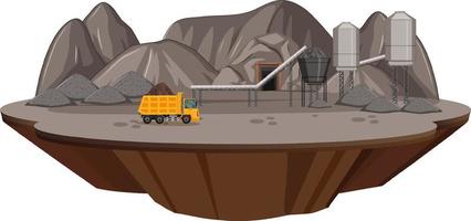 An island of coal mining scene vector