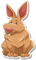 Rabbit cartoon character on white background vector