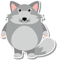 Chubby fox animal cartoon sticker vector