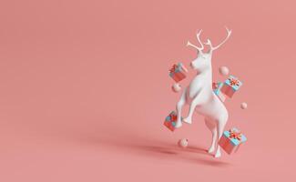 reindeer with presents floating around photo