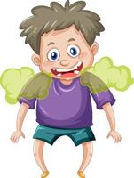 A boy with bad breath cartoon character vector