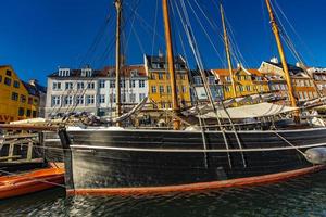 COPENHAGEN, DENMARK, JUNE 13, 2018 - Detail from Nyhavn in Copenhagen, Denmark. Nyhavn is a 17th century waterfront and entertainment district in Copenhagen.