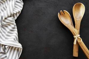 Two wooden salat spoons photo