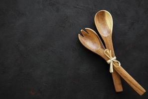 Two wooden salat spoons photo