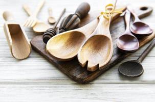 Wooden cutlery kitchen ware photo