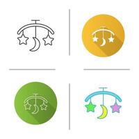 Baby bed carousel icon vector