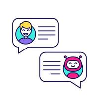 Support chatbot color icon vector