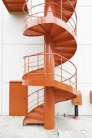 Red spiral staircase photo