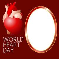 vector de plantilla de banner de saludo del día mundial del corazón