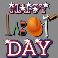 American labor day greeting banner background vector