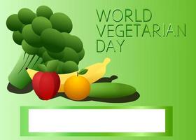 plantilla de vector de saludo del día mundial del vegetariano