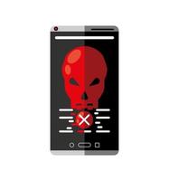 error de smartphone infectado vector