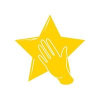 yellow star with a left hand vector