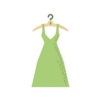 vestido verde en percha vector