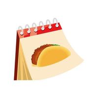 taco y dia del calendario vector