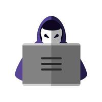 hacker avatar with laptop vector