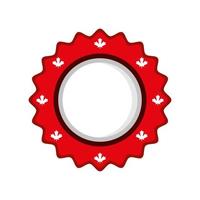 round frame maple leaf vector