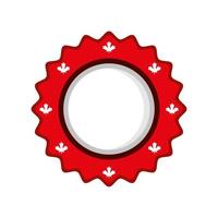 round frame maple leaf vector