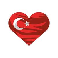 turkey flag in heart vector