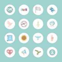 peace flat icons vector